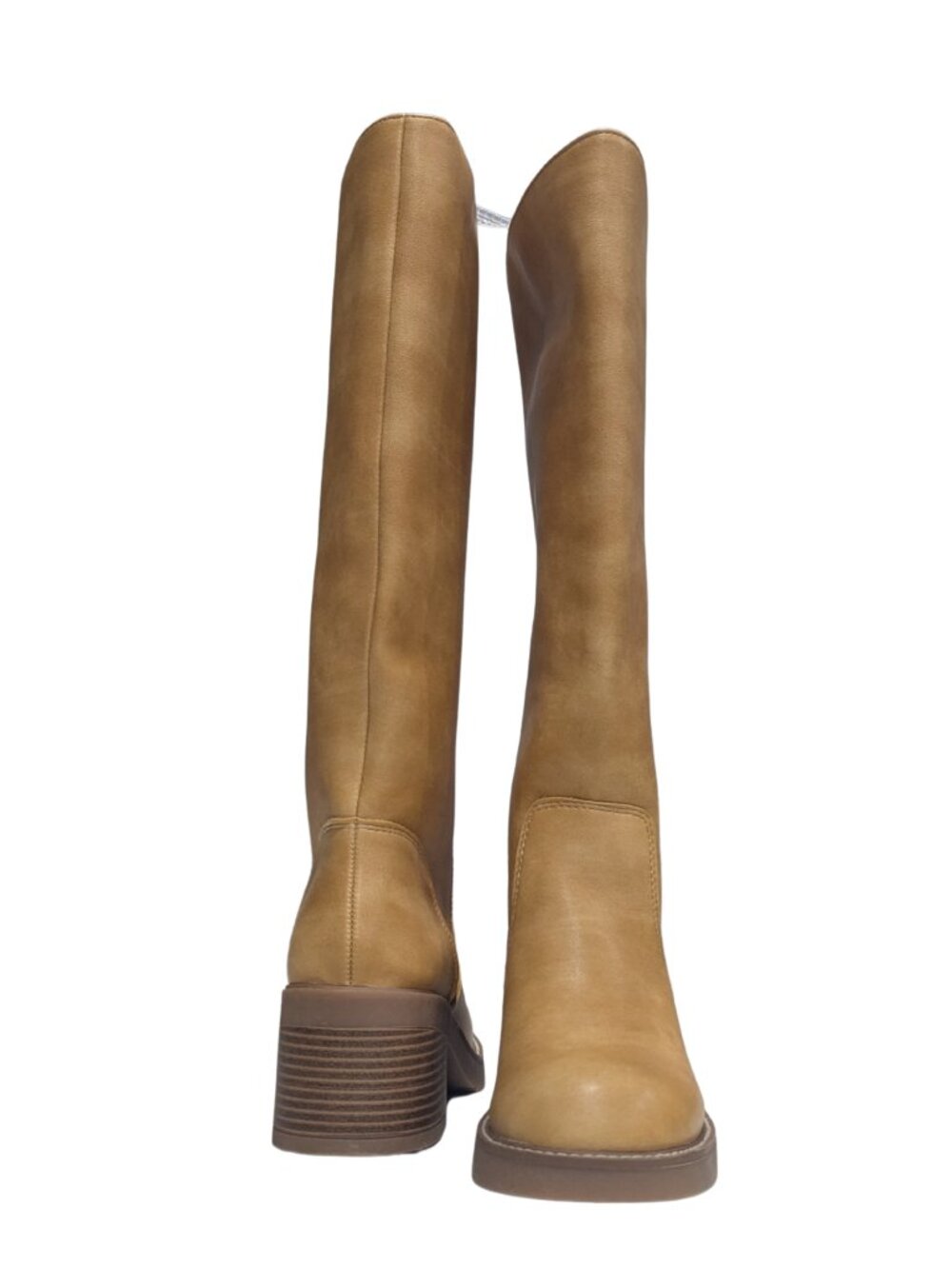 Madden Girl Momentoo Knee High Block Heel Boots Natural Size 5M - Picture 3 of 8